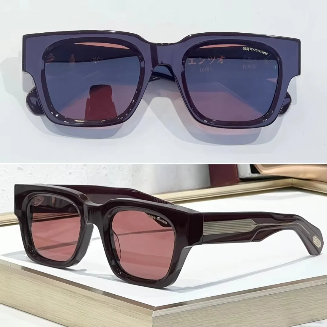 

ENZO EPOXY 10th Anniversary Edition Large 51 Size Frame Red Turtle Shell Green Handcrafted Japanese Sunglasses