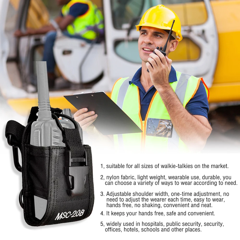 Walkie Talkie Bag Nylon Holster Carry Case Adjustable Triangle Strap Protective Cover Walkie Talkie Bag Universal Accessories