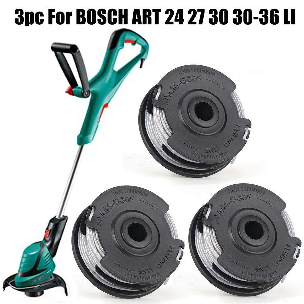 3 Pack Replacement Lines For For Bosch Trimmers Features Eighteen Meter Long Wound Lines with a Diameter of 1 6mm Each