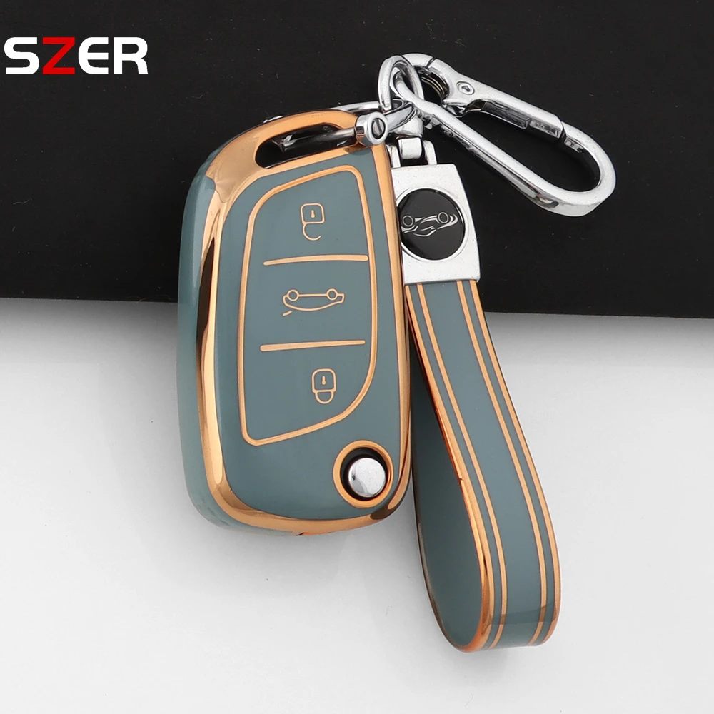 Funda Protectora de TPU para Llaves de Coche Citroen C1 C2 C3 C4 C5 XSARA PICA y Peugeot 306 407 807 DS DS3 DS4 DS5 DS6