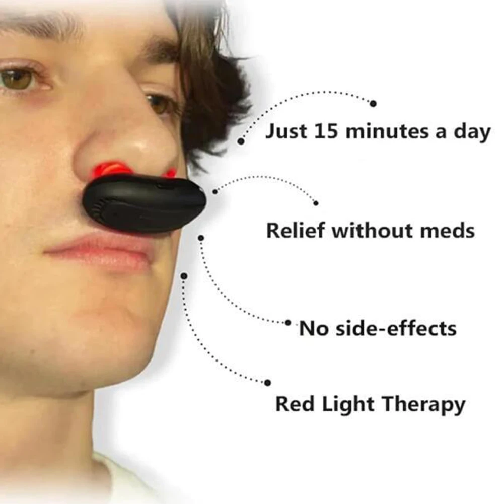 Cordless Red Light Nasal Therapy Device Rhinitis Relief Tool Infrared Nasal Therapy Device for Improving Nasal Ventilation