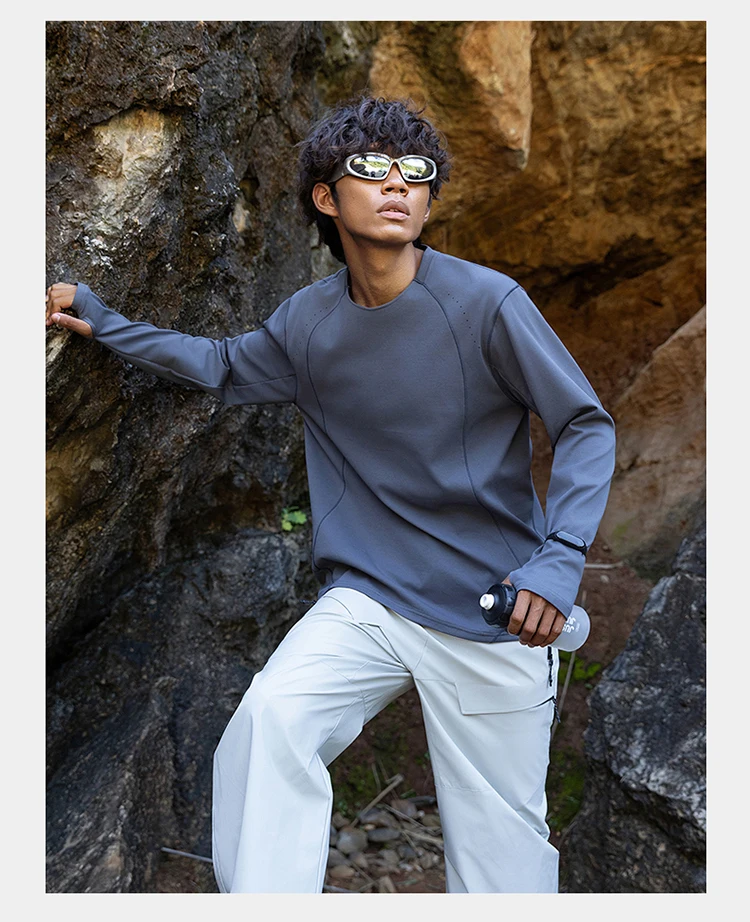 Herren Performance-T-Shirt mit Rundhalsausschnitt und langen Ärmeln – UPF50+ Sonnenschutz, 7A antibakteriell & schnelltrocknend für Sport- und Outdoor-Aktivitäten – Detail 21