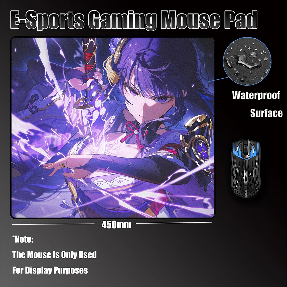 

Genshin Impact Mouse Pad Gamer Professional Raiden Shogun E-Sports Gaming Mousepad 45*40cm Balance Mouse Mat Computer Desk Mat