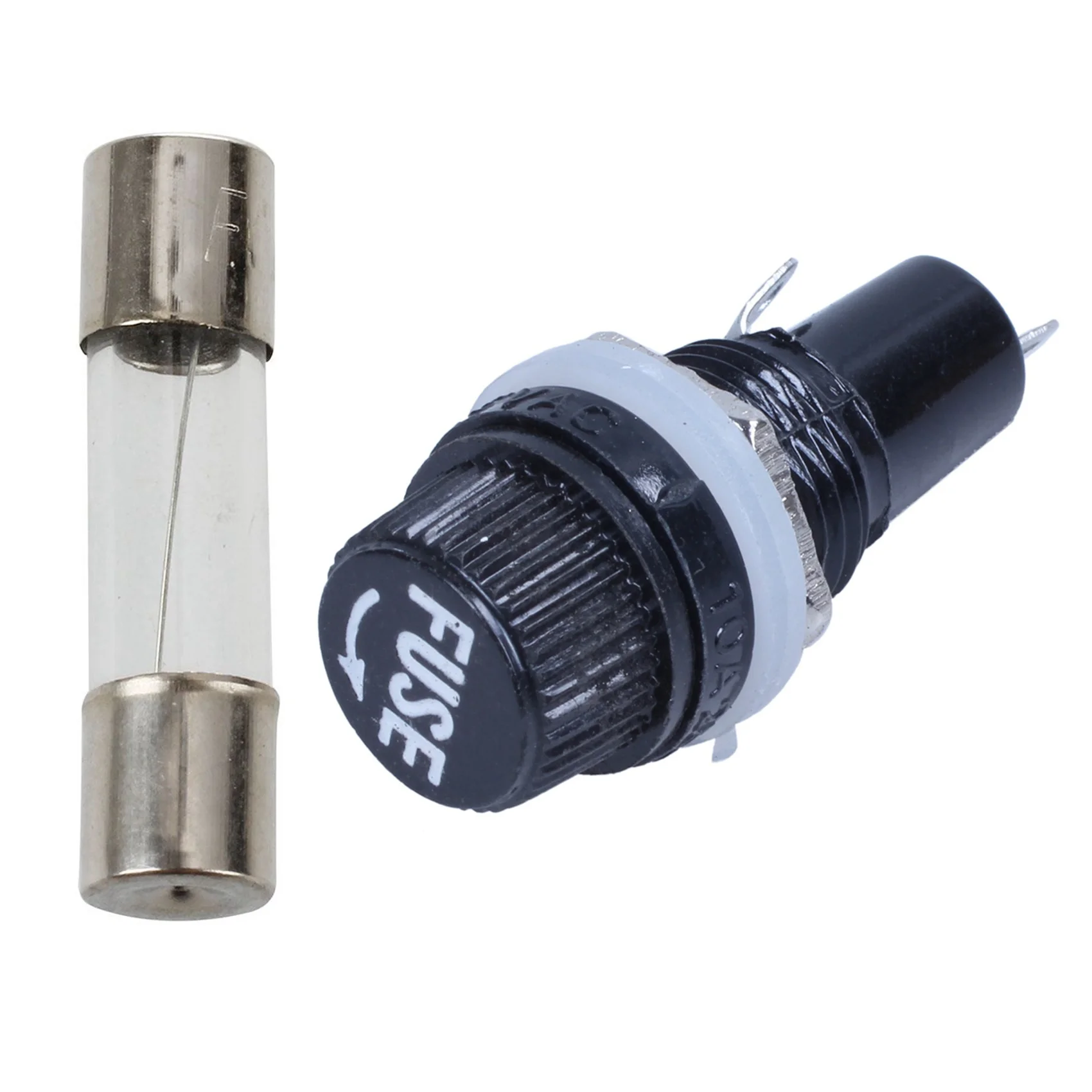 AA81-30 قطعة المكونات الكهربائية أنبوب زجاجي فيوز 250 فولت 5A و 1X 12 مللي متر الموضوع مع لوحة لحام جبل الصمامات حامل المقبس