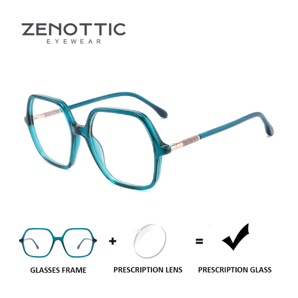 ZENOTTIC نظارات مضلعة بلون سادة للنساء بإطار من الأسيتات عدسات طبية فوتوكروميك تقدمية #1