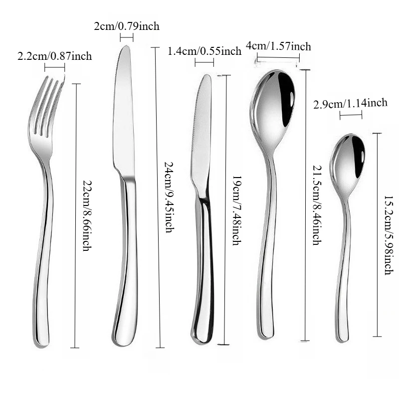 

Посуда из нержавеющей стали 304. Необходимая бытовая посуда для ресторанов. Утолщенные ножи и вилки используются для стейка.