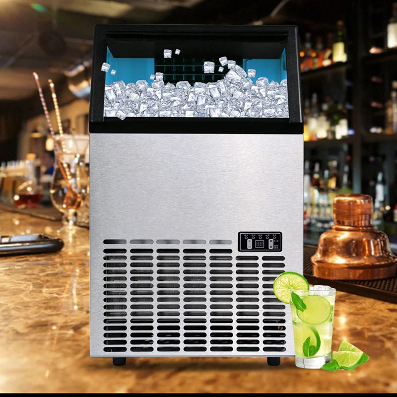 Stainless Steel Ice Maker 50KG Commercial Ice Cube Machine Portable Ice Making Machine