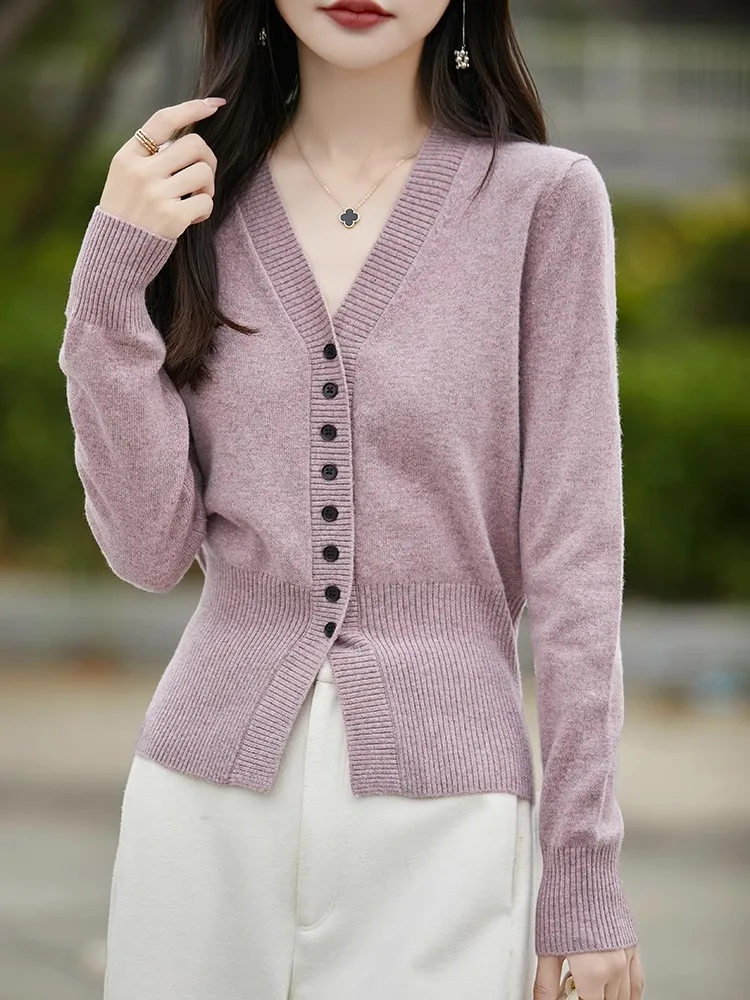 Frühherbst 2024, gestrickte Wollweste für Damen, ort hüftklammernde V-Ne-Strickjacke, erschwingliche Oberteil, mehrlagige Kleidung