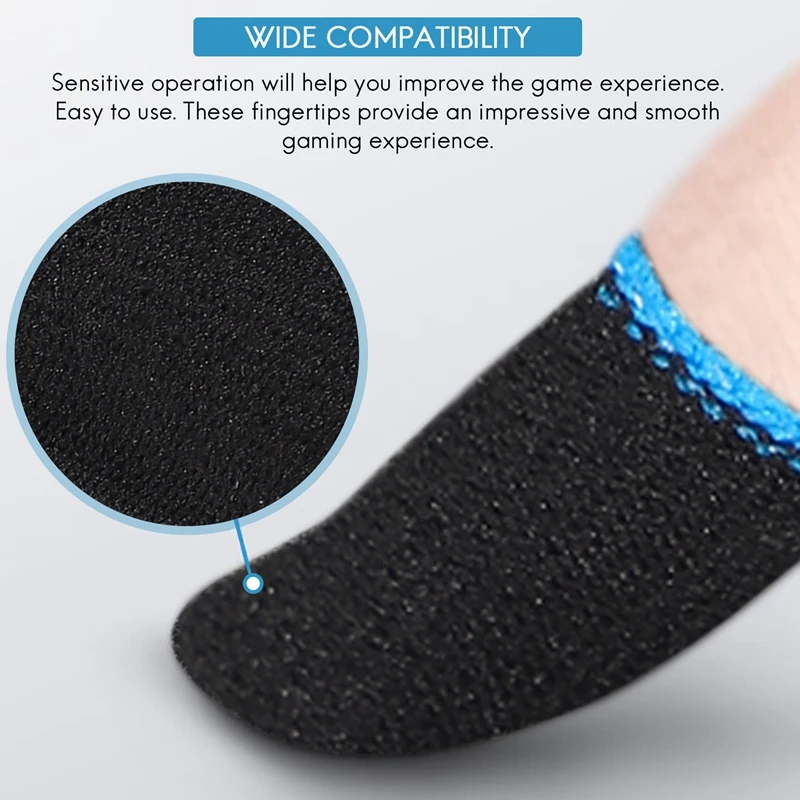 Promotion! 18-Pin Carbon Fiber Finger Sleeves for PUBG Mobile Games Contact Screen Finger Sleeves(12 Pcs)