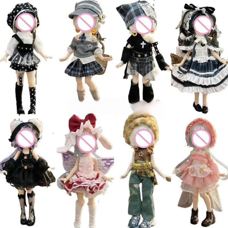 Doll Clothes Suitable for 1/8, 1/12 Ratio 15-17cm Doll Wearing Set Lolita Style BJD Ashi Body Dress-up Toy Clothes（No doll)）
