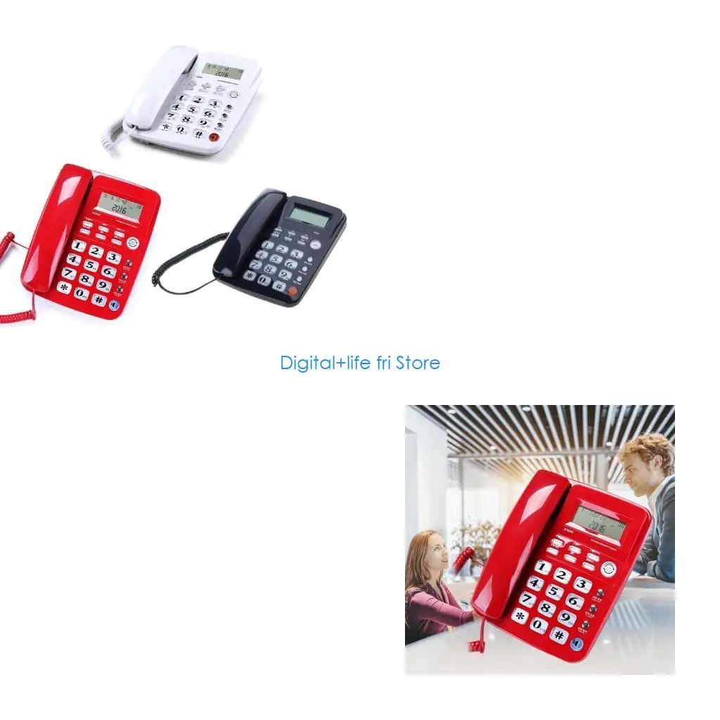 

E06D Corded Desk Telephone With Oversized Button Caller Display And Speakerphone For Elderly Home Users