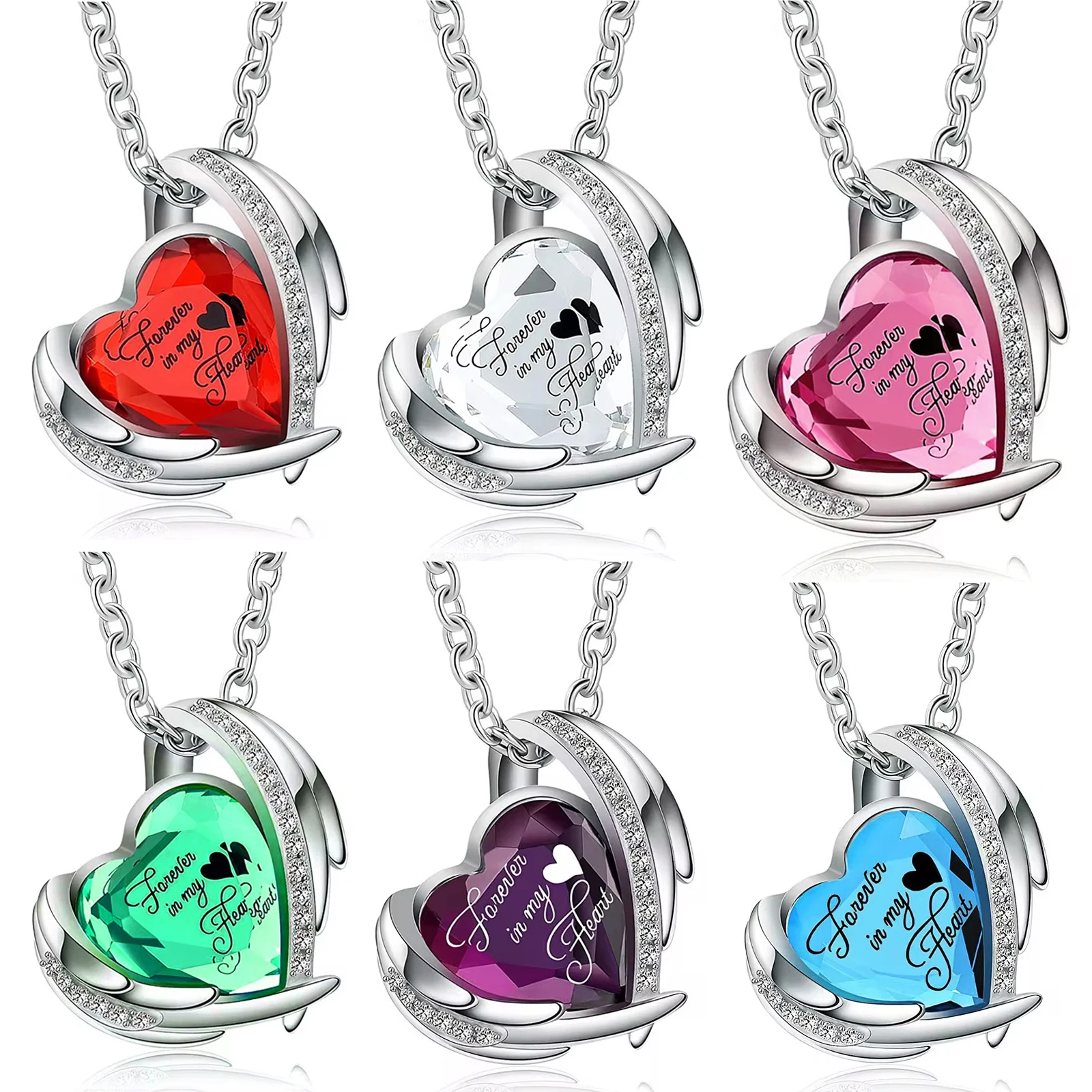 Stainless Steel Cremation Crystal Heart Urn Necklace Ashes Jewelry for Women Men Keepsake Pendant Memorial Locket Ash Holder