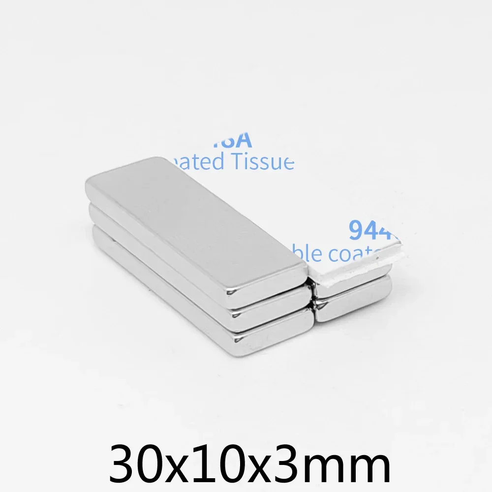 30x10x3mm Block Strong Powerful Magnet Two Side With 3M Tape 30*10*3 Sheet Permanent Neodymium Magnet 30x10x3