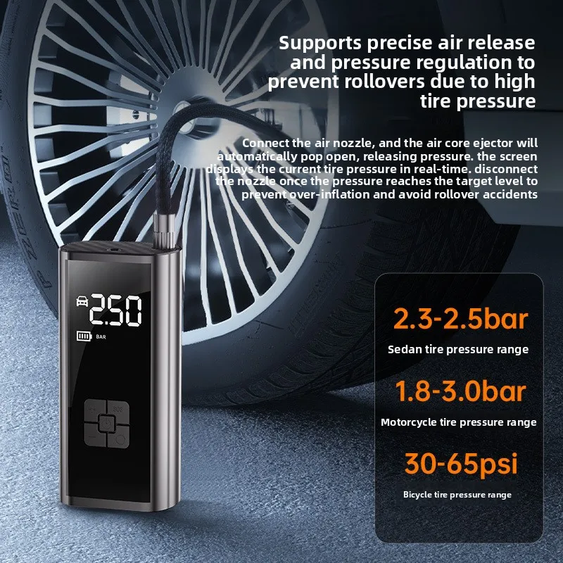 

12V Portable Digital Display Car Air Pump - Compact Tire Inflator