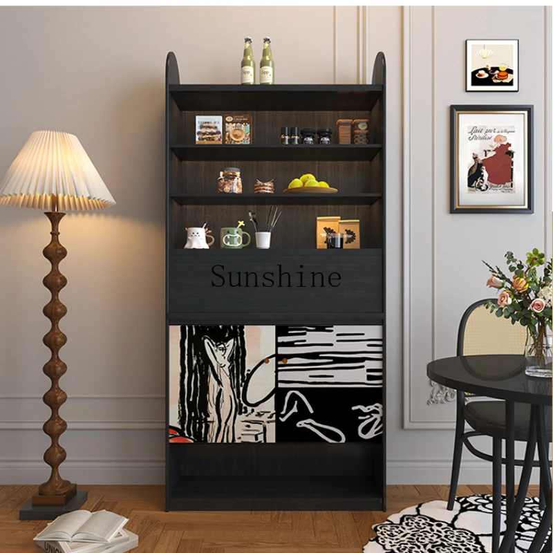 

Living room French retro solid wood magazine storage display bookcase Free combination bookshelf