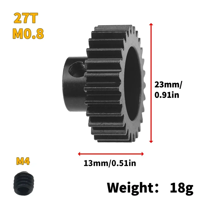 TRXS UDR rear straight axle short card 32P M0.8 27T 5MM hole steel motor teeth motor teeth