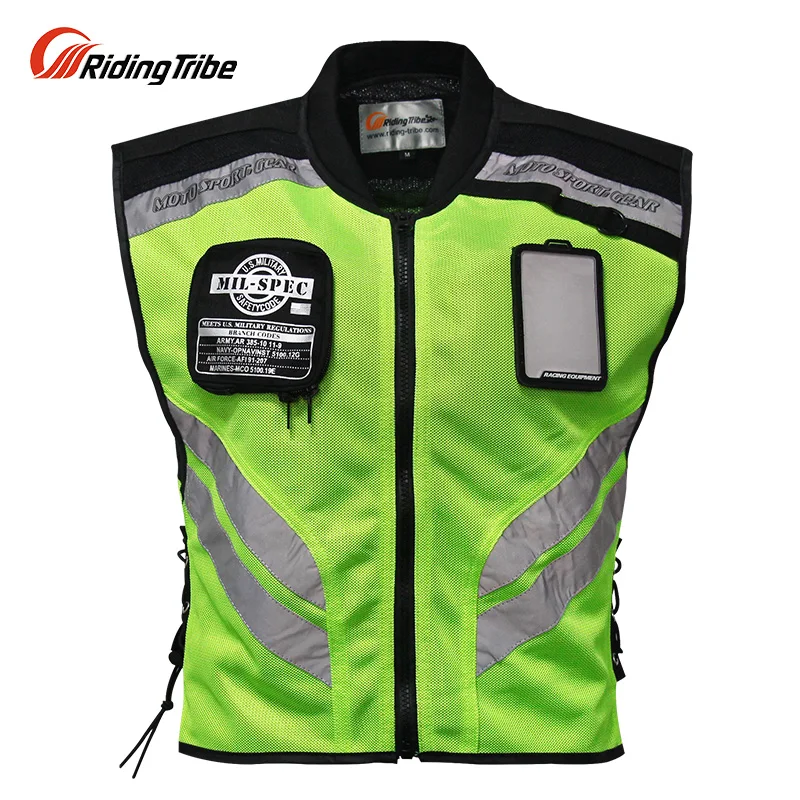 Motorcycle Riding Vest Warning Safety High Visible Rider Waistcoat Racing Moto Cycling Reflective Light Outdoor Sport Clothing