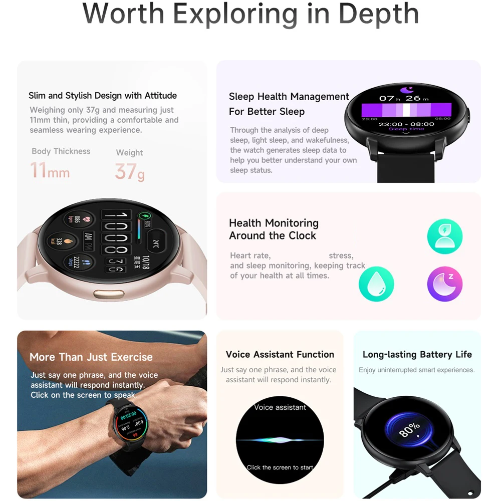 BT Call Smart Watch Women Sport Fitness Tracker Waterproof Smartwatch Men Lady Custom Dial Watches Heart Rate 1.38inch HD Screen