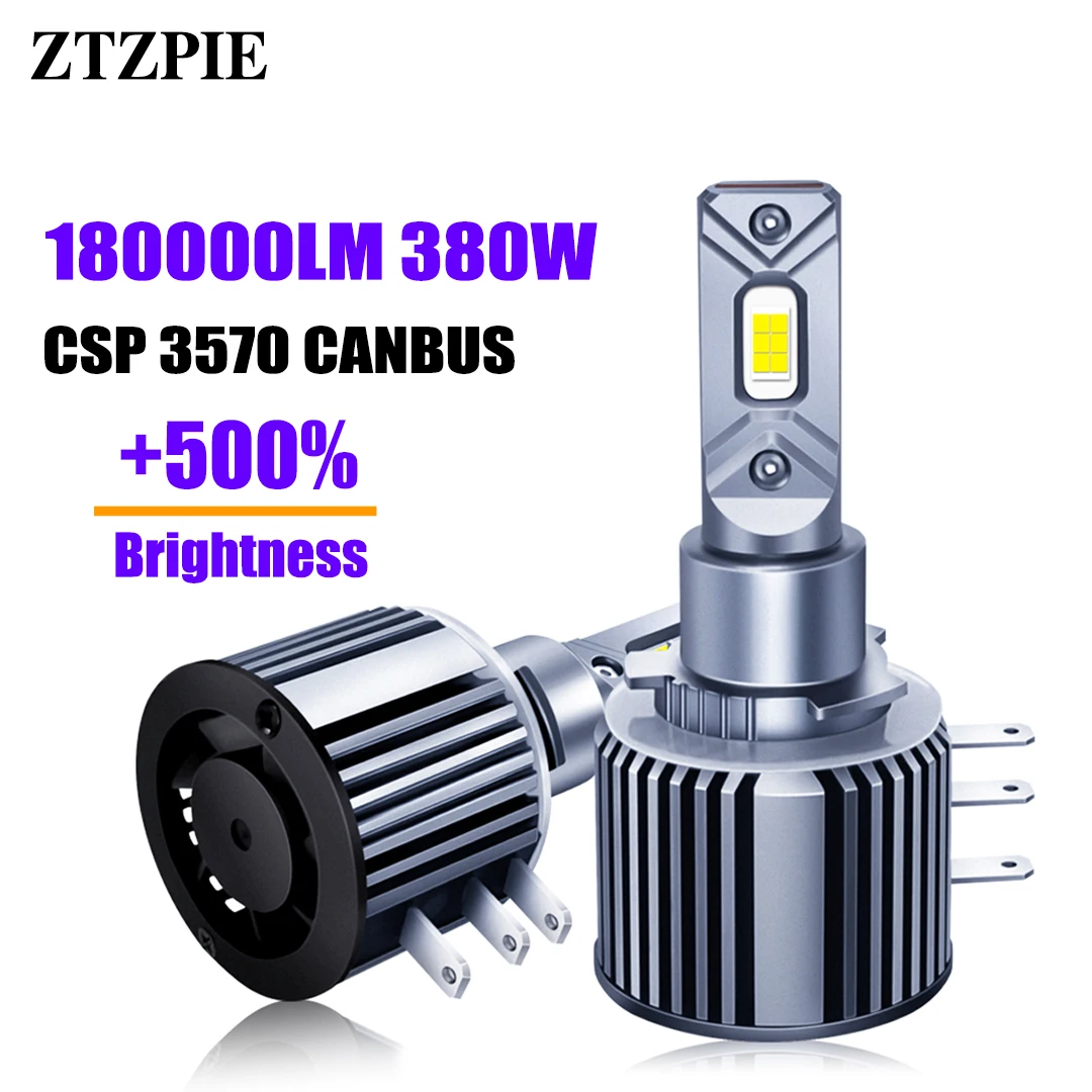 ZTZPIE Car LED Headlight H15 LED Canbus 6000K 380W 180000LM Auto Lamp Turbo Fog Light 12V CSP 3570 Lamp