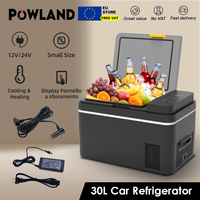 Powland 30L Car Refrigerator 45W 12V Compressor Fridge Freezer 12/24V DC 100-240V AC Cooler for Camping Travel