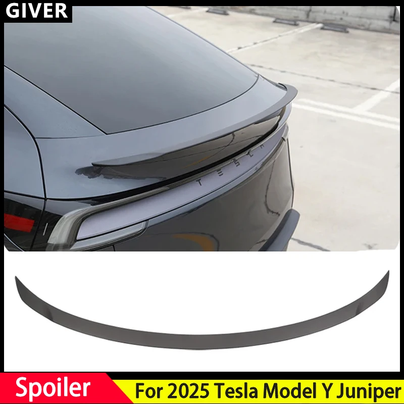 

For Tesla Model Y 2025 Juniper ABS Plastic Rear Trunk Lid Rear Trunk Glossy Black Spoiler Body car Accessories