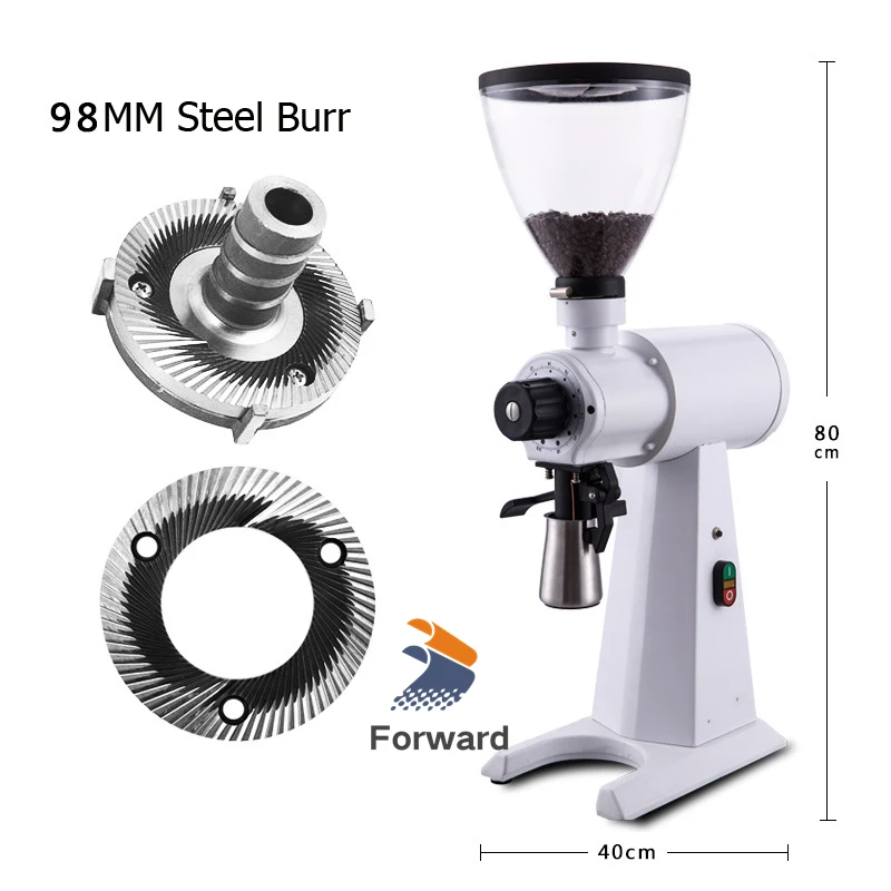 98mm Flat Burr Coffee Beans Grinder Mill Machine Commercial  Coffee Grinder Burr Electric Grinding Coffee Mill