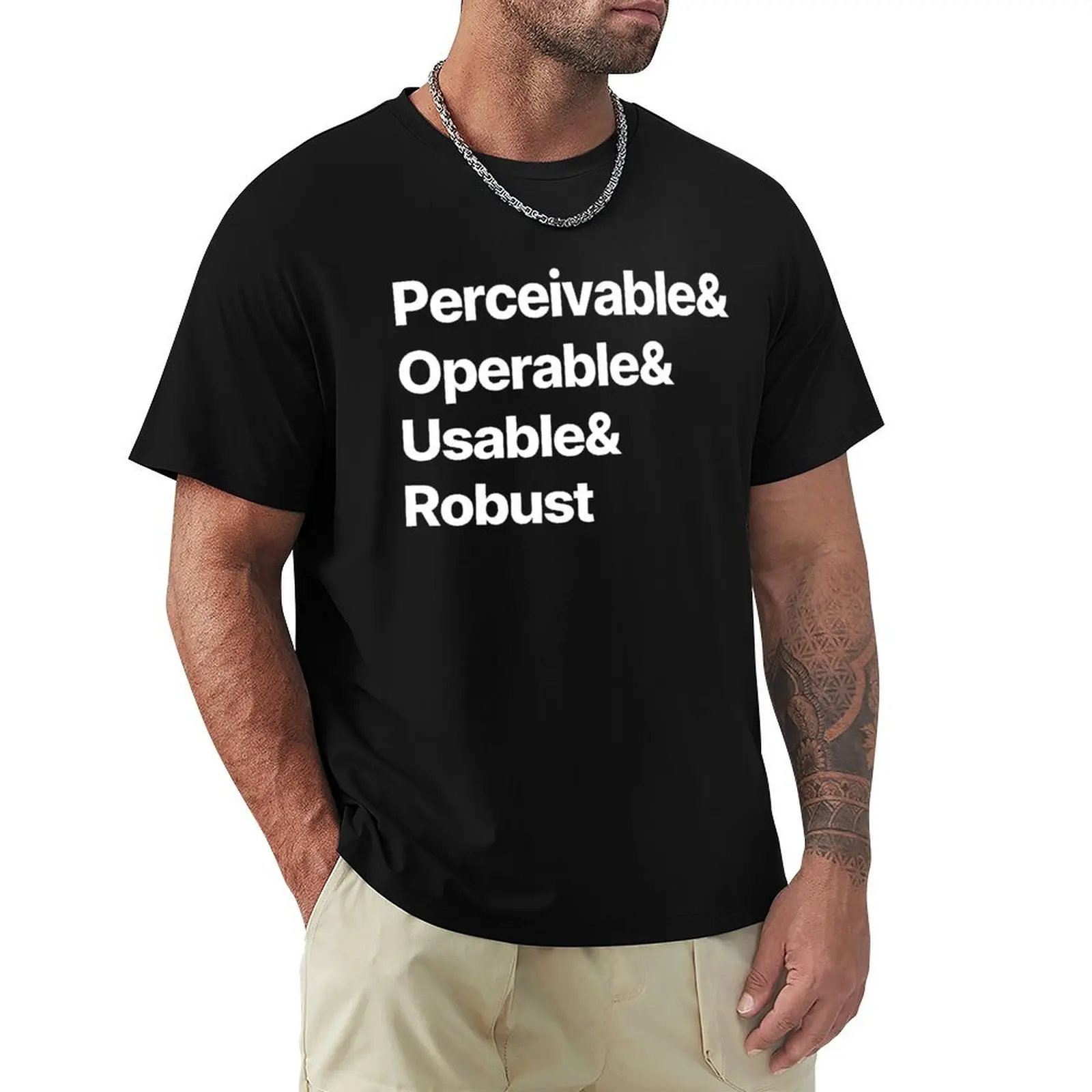 & POUR Principles (Dark Mode) T-Shirt Casual Pattern Print Tee Shirt