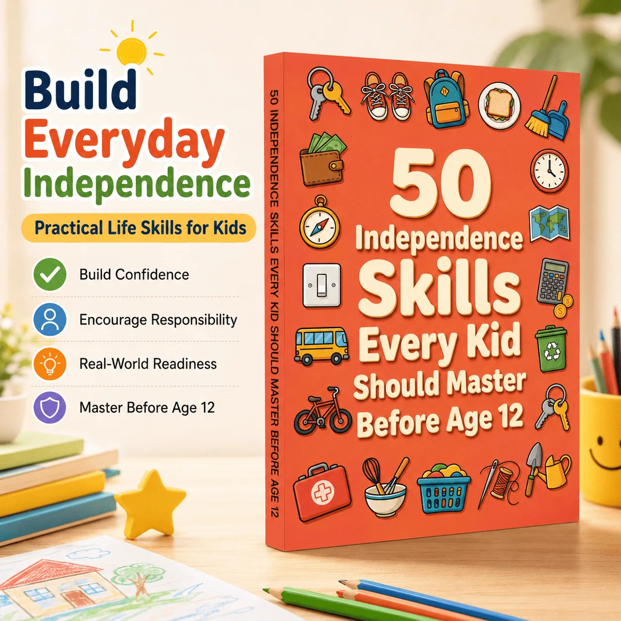 50 Independence Skills Every Kid Should Master Before Age 12, Life Skills for Confidence, Responsibility and Independence