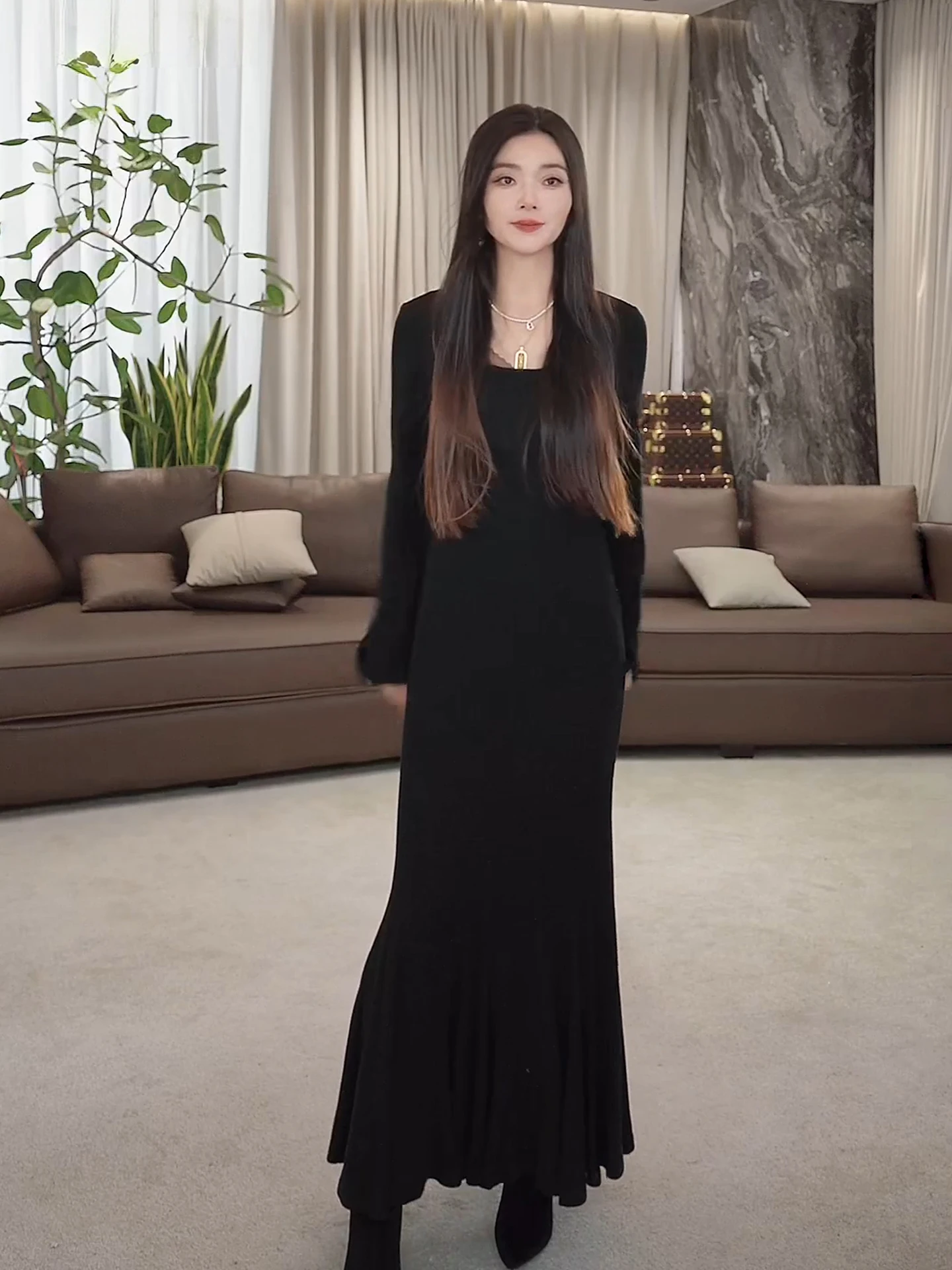 

Ele Tailored Fi Tail Dr Women's Slim Fit Svel Gown Ci Commute Appropriate Polyester Fiber Long Sve