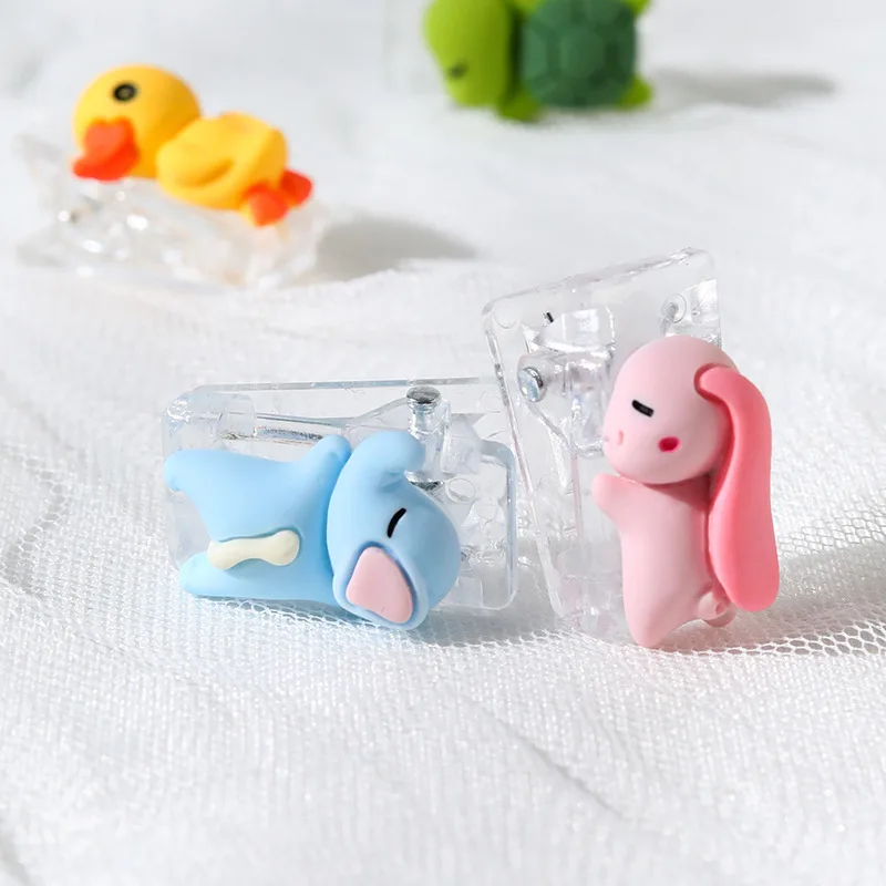 4pcs/set Mini Color animal binder clip Transparent Clips Set Paper Clip Clamp File Index Photo Office School no packing box