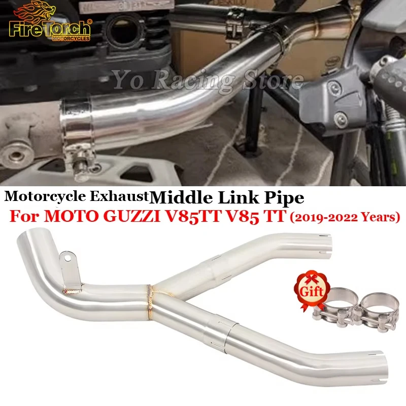 Slip On For Moto GUZZI V85TT V 85 V85 TT 2019 2020 2021 2022 Motorcycle Exhaust Middle Link Pipe Escape Connect Original Muffler