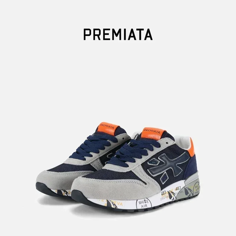 Premiata Spring/Fall Luxury Platform Casual Shoes Men's Layered leather denim leather Mikland Steven Training outdoor jogging sh