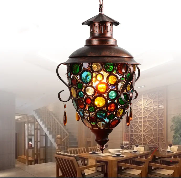 Bohemia staircase corridor corridor restaurant bar single small chandelier creative Mediterranean Southeast Asia Chandelier