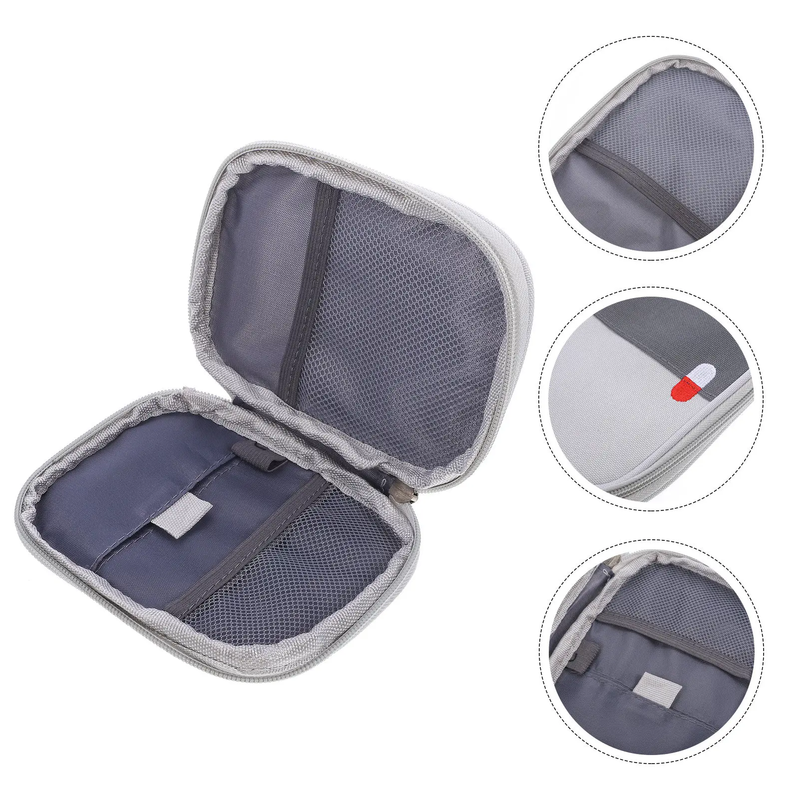 

Lightweight Portable Medicine Bag Sturdy Oxford Cloth Zipper First Aid Pouch Empty Supply Organizer for Outdoor Travel