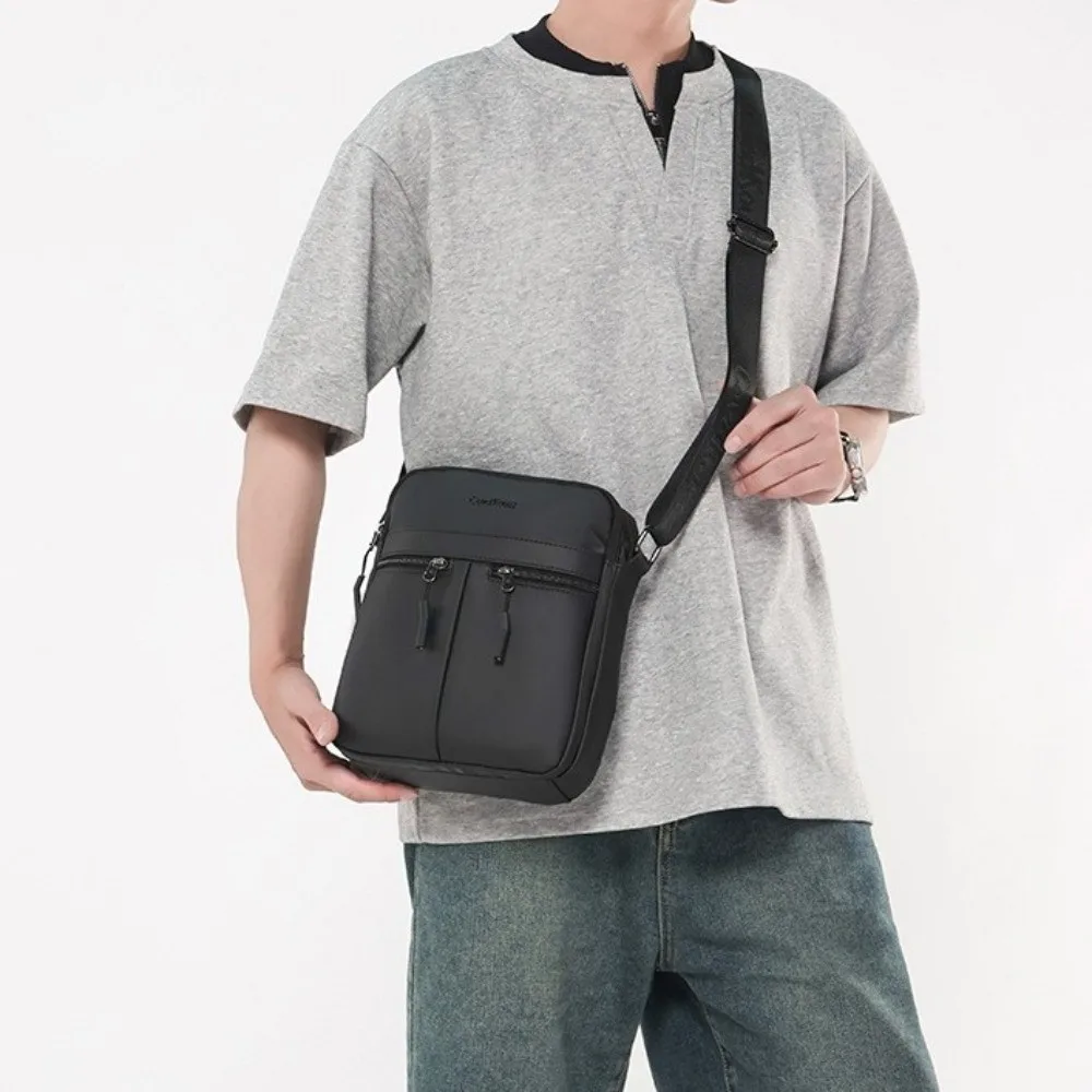 

Single Shoulder Men Shoulder Bag Multi-Pockets Multi-functional Business Messenger Bag Square Large Capacity