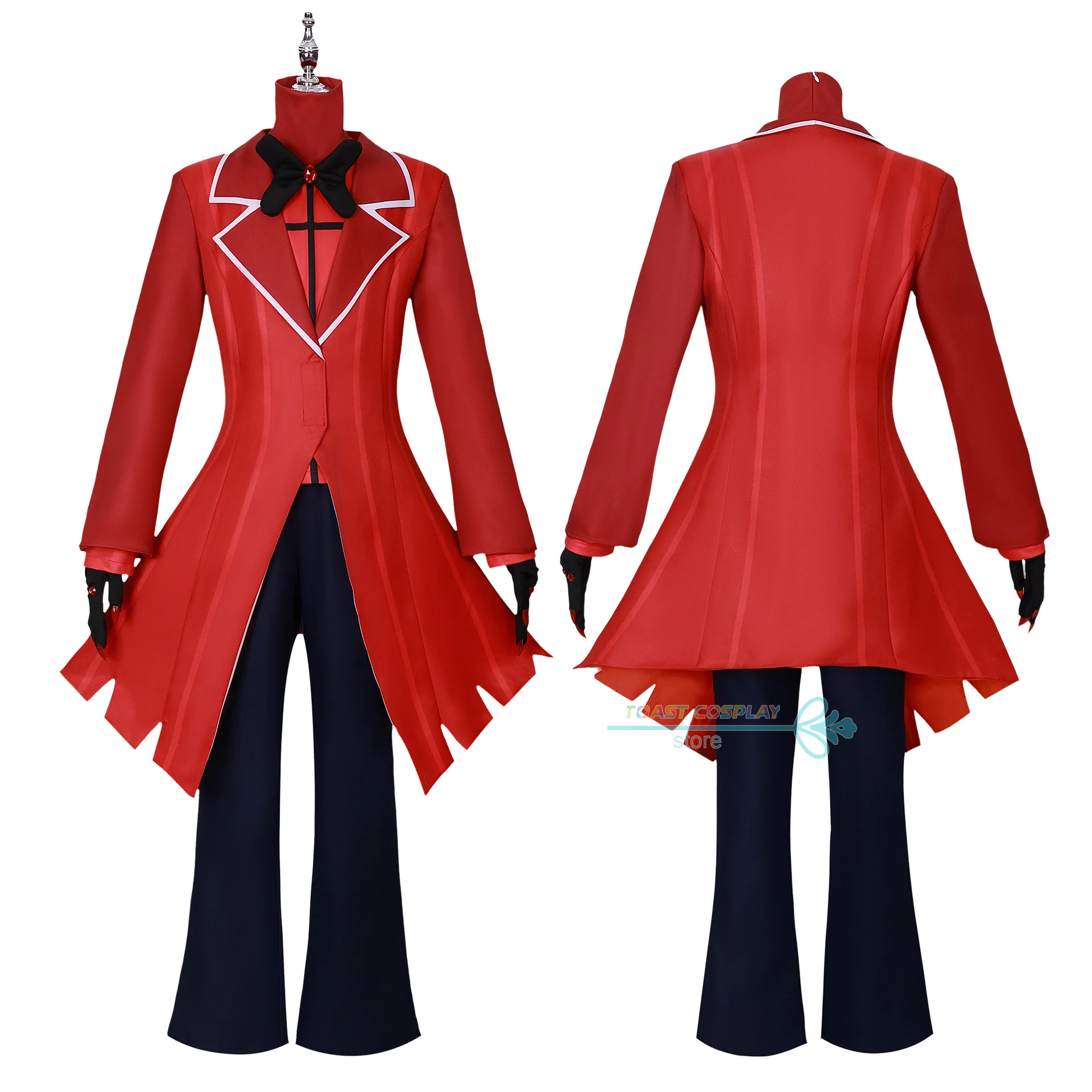 Anime Hazbin Cosplay Hotel Alastor Cosplay Lucifer Costume Red Uniform Radio Demon Role Play Halloween Carnival Party Outfit