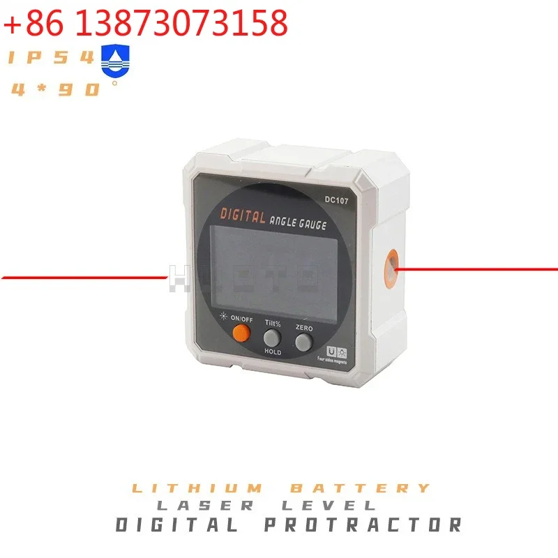 IP54 Digital Inclinometer Electronic Level Laser Level Bidirectional Laser Inclinometer Protractor