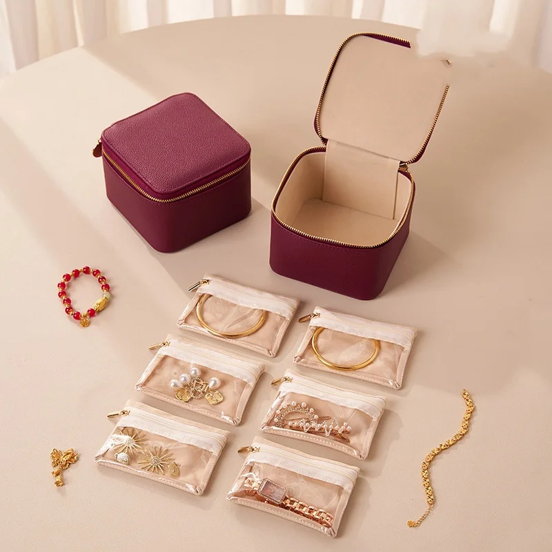 Small Ring Packaging Compact Jewelry Box Portable Jewel Box Lockable Travel Jewelry Box For Home Organization Daily Wear Jewelry