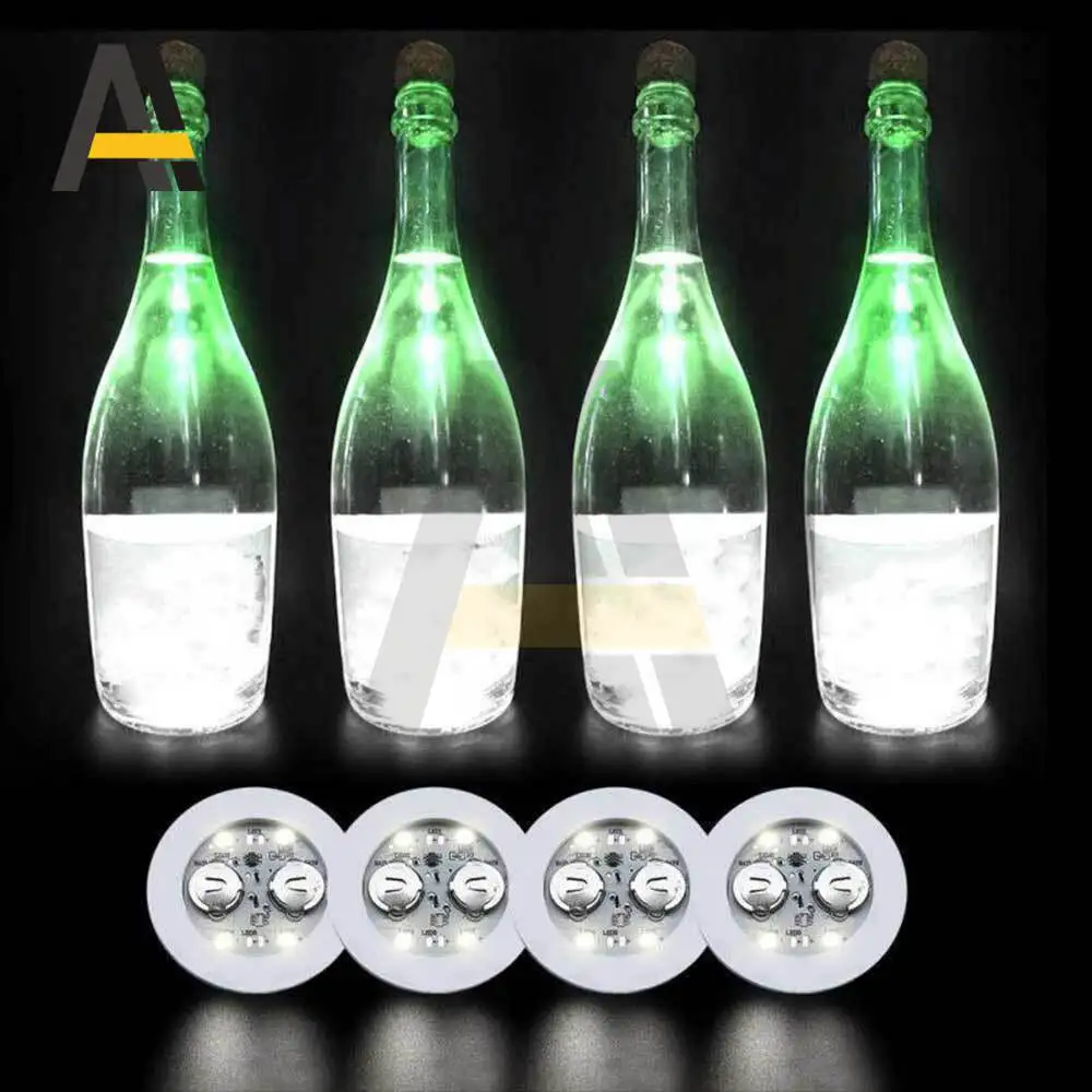 Adesivos de porta-copos de bebidas luminosas, almofadas de copo de vinho, garrafas de licor, barras adesivas de atmosfera, luzes de copo