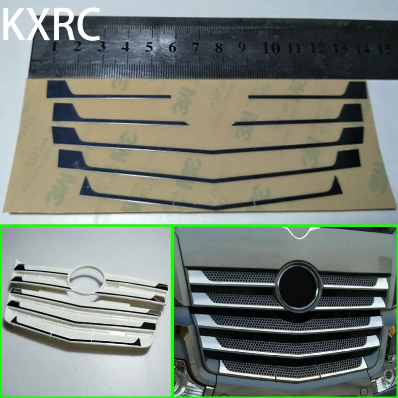 

KXRC Metal Front Face Air Intake Grille Sticker for 1/14 Tamiya RC Truck Trailer Benz Actros Arocs 3363 1815 56348 56335 Parts