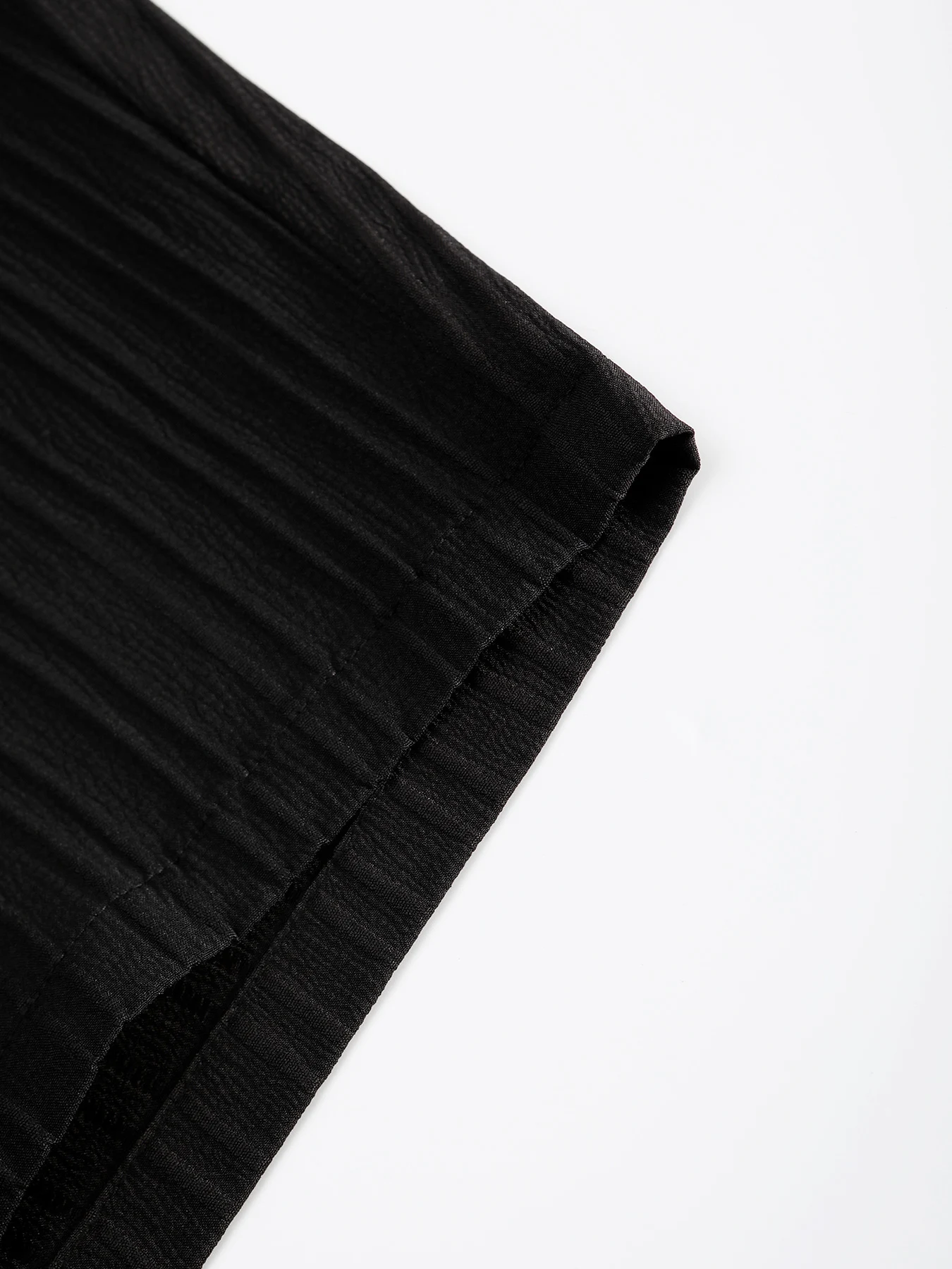 Men's Spring Autumn Solid Color Vertical Stripe Fabric Drawstring Decorated Long Sleeve Shirt Casual Pants Set view 3