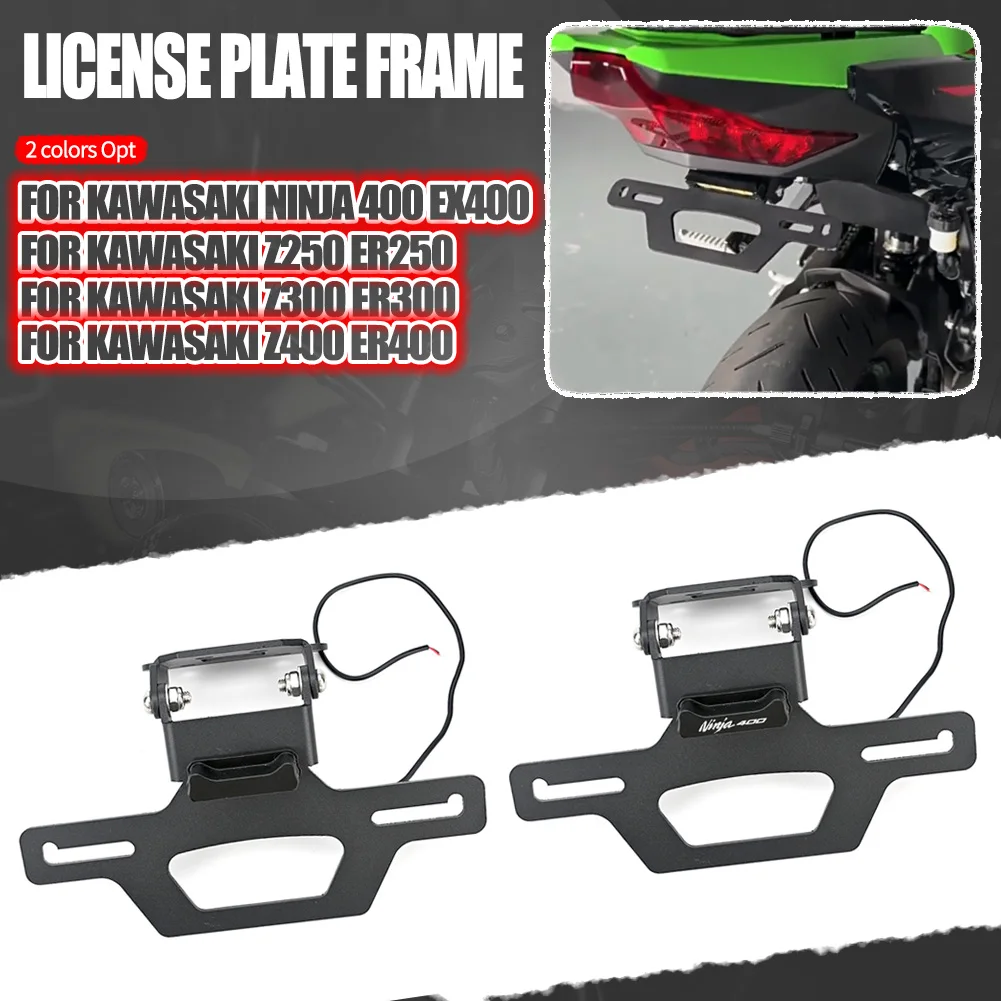 

Хвостовой аккуратный держатель номерного знака для KAWASAKI NINJA 400 Z250 Z300 Z400 2018-2024, складной кронштейн для устранения крыльев мотоцикла