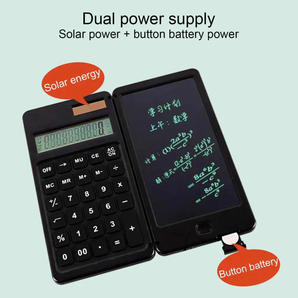 Scientific Calculator Portable Multifunction Calculator with Erasable Writing Tablet 10 Digits Lcd Display for Office School