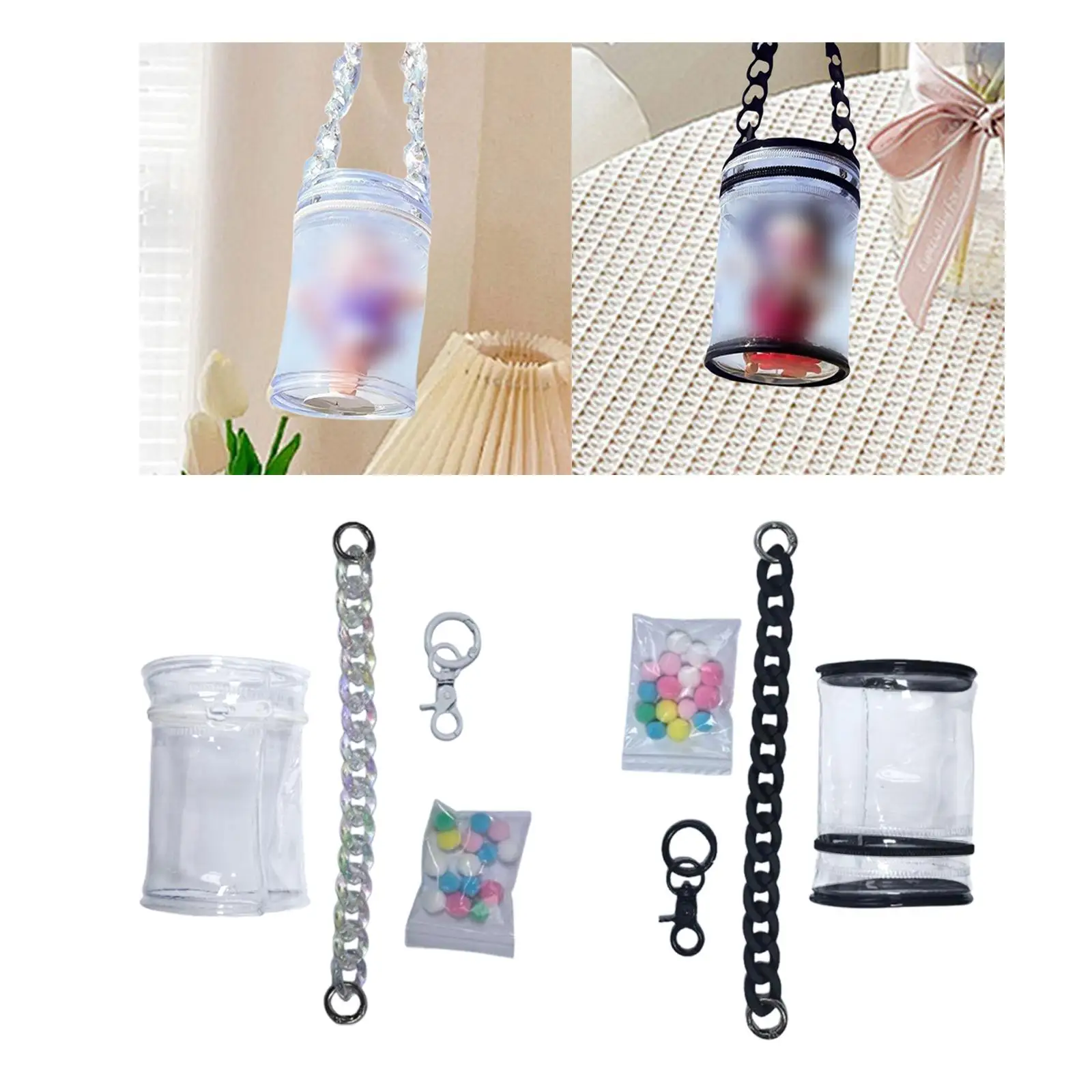 

Clear Figure Display Bag with Zipper for Casual Events Street New Year Gift