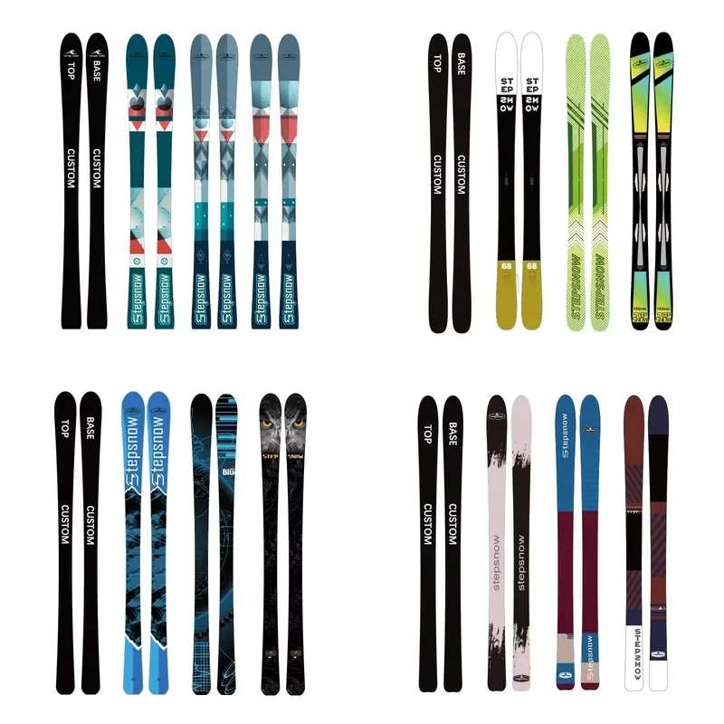 OEM ODM Custom Alpine Skis Factory Wholesale Freeride Freestyle All Mountain Camber Skis Competitive Slalom Snowboard Wood