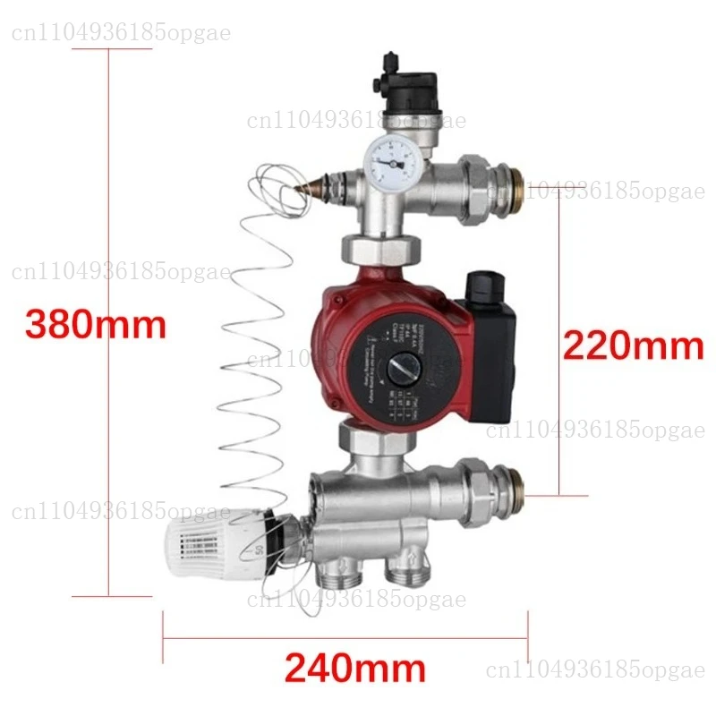 DN25 Thermostatic pump mixer blender for Water Underfloor Heating Manifold mixing valve water mixing center water mixing system