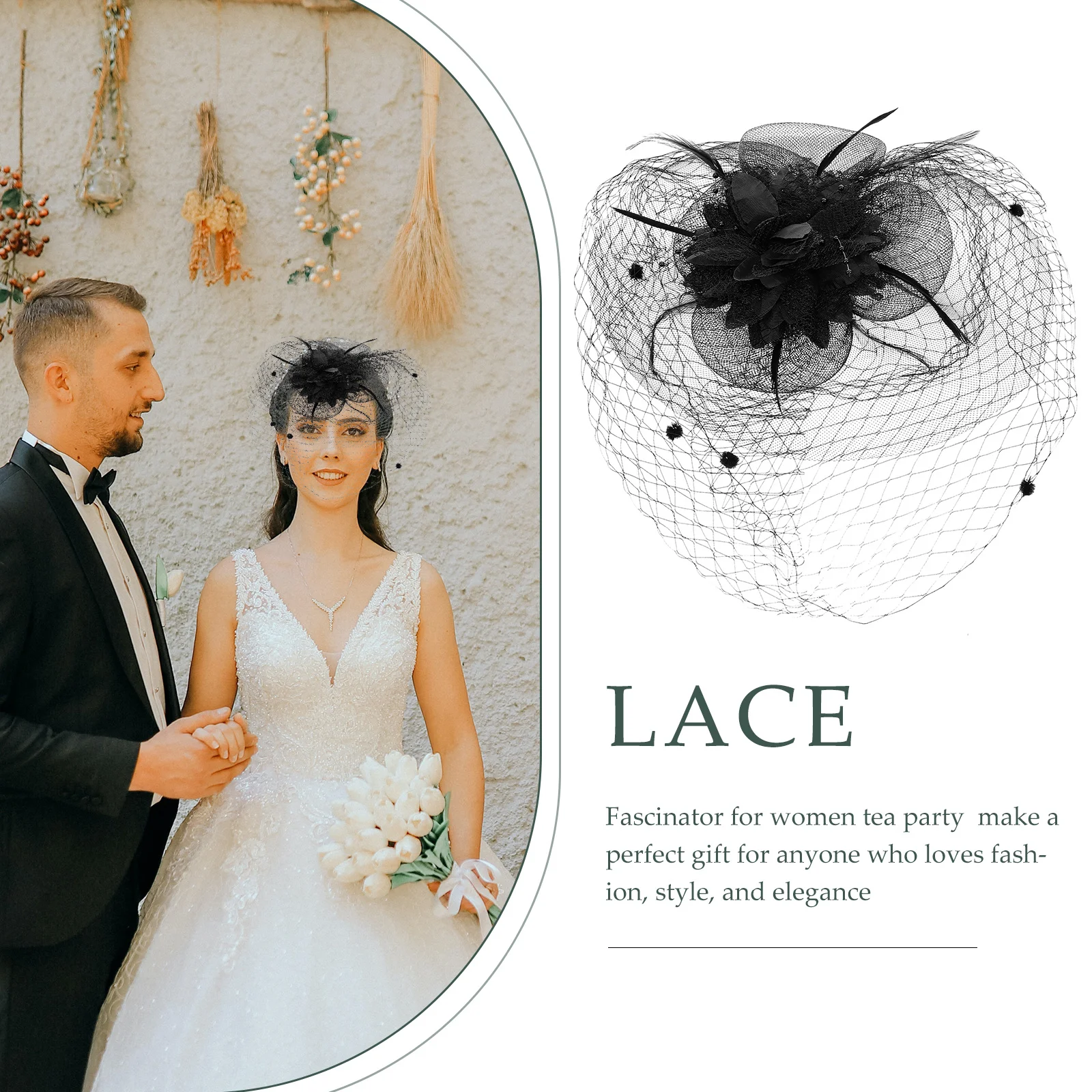 

Flower Fascinator Hat Lightweight Lace Mesh Yarn Design Elegant Bridal Headwear for Special Occasion Women Fashion Statement