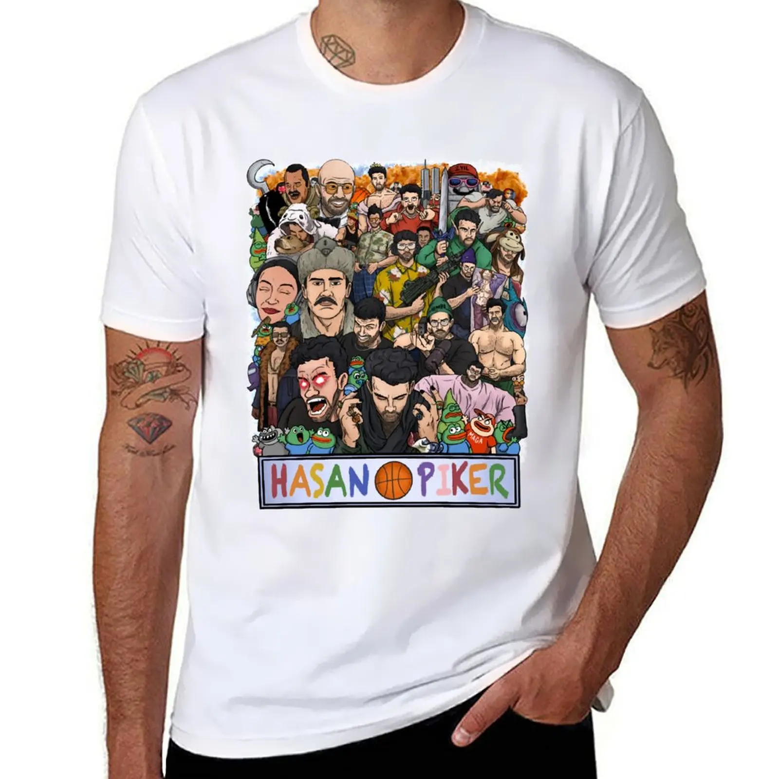 

Classic Tubbo Hasan Piker Retro Style T-Shirt man t shirt heavy cotton t shirt man casual T-Shirt