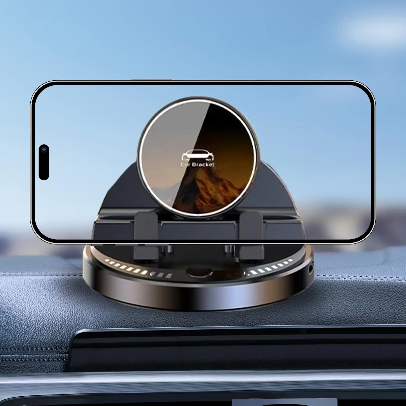 

Smart Sensor Car Phone Holder 15W Wireless Charger, 360-degree Rotation Auto Dashboard Air Vent Mount Bracket for iPhone Android