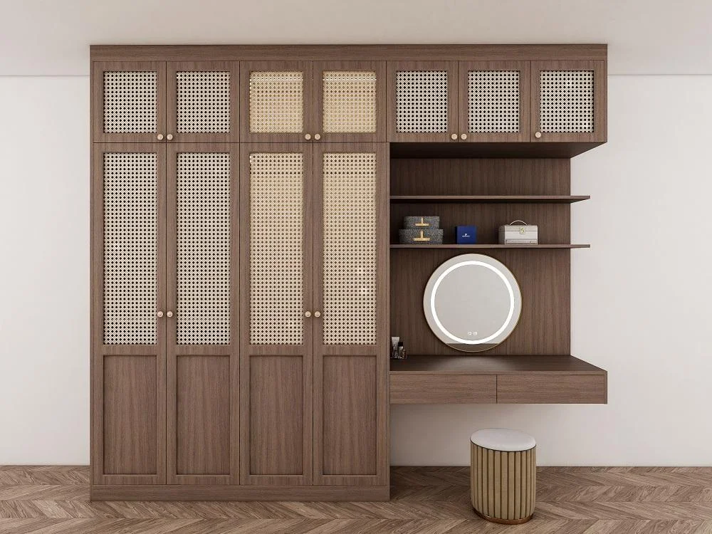 Custom Modern Walk-in Closet Glass Door Wardrobe Light Shaker Design Transparent Cabinet for Bedroom Furniture Home Use